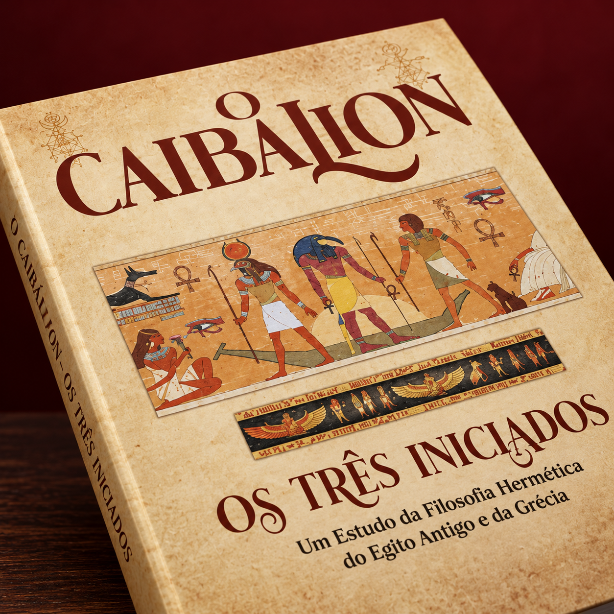 Detalhe da capa de O Caibalion e da ilustracao egipcia